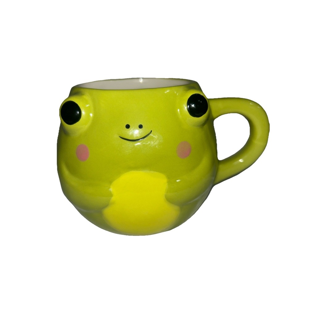 Ceramic Frog Shaped Mug With Handle Green